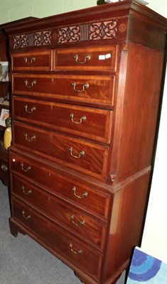 Lot 1370 - A George III mahogany chest on chest