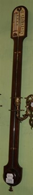 Lot 1374 - A reproduction oak stick barometer, the dial inscribed I Blatt, Brighton