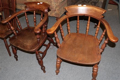 Lot 1423 - Two smoker's bow armchairs