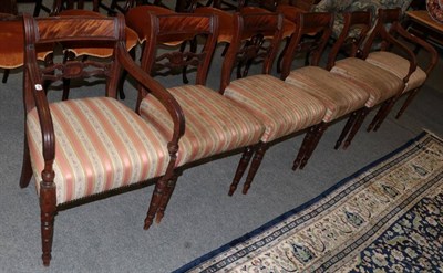 Lot 1429 - Six Regency mahogany dining chairs (4+2)