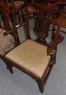 Lot 1439 - A George III mahogany dining carver armchair