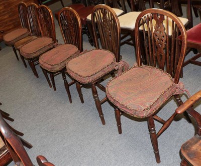 Lot 1441 - A composite set of six spindle back dining chairs