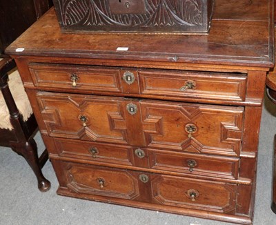 Lot 1448 - A late 17th century oak chest of drawers