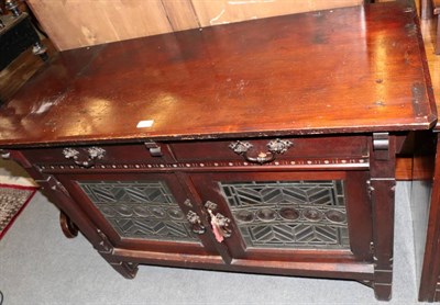 Lot 1460 - A leaded glass sideboard