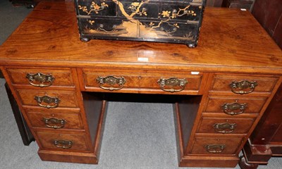 Lot 1465 - An Edwardian oak pedestal desk