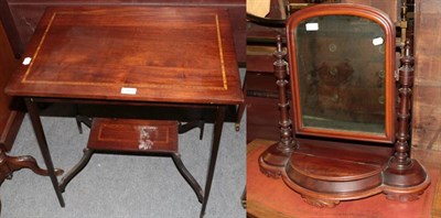 Lot 1473 - A Victorian mahogany bedroom dressing table mirror; together with a rectangular form mahogany...