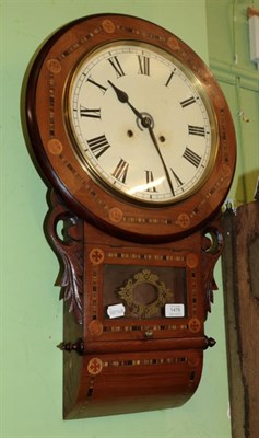 Lot 1478 - An inlaid drop dial striking wall clock