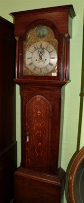 Lot 1484 - ~ An oak eight day longcase clock with rocking ship automata, signed Timothy Richardson,...