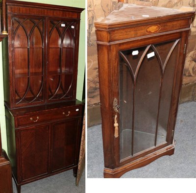 Lot 1492 - A small bookcase cabinet and corner cabinet