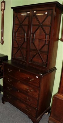 Lot 1501 - A George III mahogany bureau bookcase