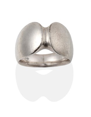 Lot 2013 - A Contemporary Silver Ring, by Georg Jensen, of plain polished form, numbered 100, finger size L1/2