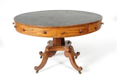 Lot 1535 - A George IV Scottish Mahogany Drum Table, 2nd quarter 19th century, with inset black and gilt...