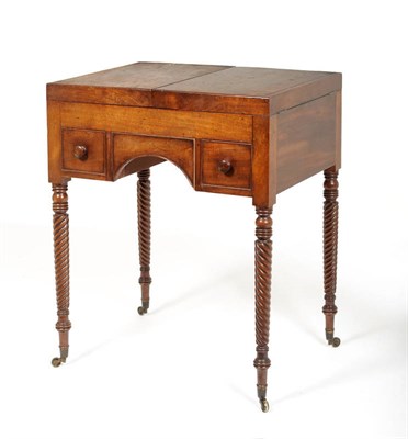 Lot 1542 - A George IV Mahogany Washstand, 2nd quarter 19th century, with two hinged sections opening to...