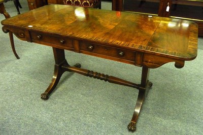 Lot 1544 - A Regency Mahogany and Rosewood Crossbanded Sofa Table, 2nd quarter 19th century, with two...