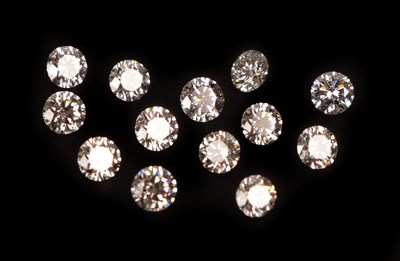 Lot 2158 - Thirteen Loose Diamonds, all round brilliant cut stones estimated to weigh 0.25 carat each,...