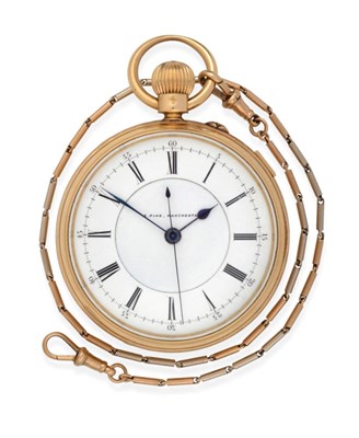 Lot 2176 - An 18ct Gold Open Faced Chronograph Pocket Watch, retailed by E.Pike, 18 King Street, 1880,...