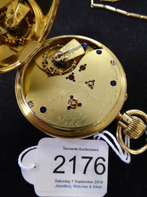 Lot 2176 - An 18ct Gold Open Faced Chronograph Pocket Watch, retailed by E.Pike, 18 King Street, 1880,...