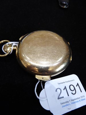 Lot 2191 - A 14ct Gold Full Hunter Quarter Repeating Chronograph Pocket Watch, circa 1910, gilt finished lever