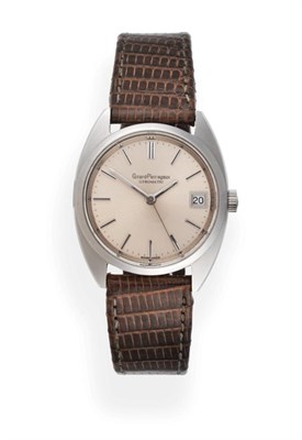 Lot 2198 - A Stainless Steel Automatic Calendar Centre Seconds Wristwatch, signed Girard Perregaux, model:...