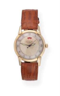 Lot 2206 - A 10ct Gold Filled Automatic Centre Seconds Power Reserve Wristwatch, signed Le Coultre, circa...