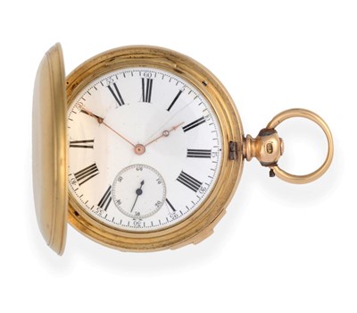 Lot 2210 - An Unusual 18ct Gold ''By Royal Letters Patent'' Hinge Winding Full Hunter Lever Pocket Watch,...