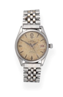 Lot 2220 - A Stainless Steel Automatic Calendar Centre Seconds Wristwatch, signed Tudor, model: Prince...