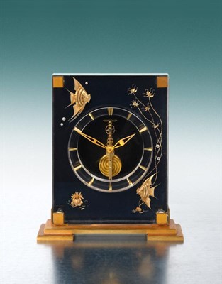 Lot 2230 - A Perspex Aquarium Mantel Timepiece, signed Jaeger LeCoultre, model: Marina, circa 1975, single...