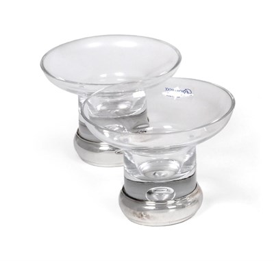 Lot 2231 - A Pair of Elizabeth II Silver-Mounted Glass Bowls, The Silver Mounts by Broadway and Co.,...