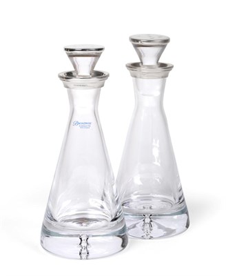 Lot 2240 - Two Elizabeth II Silver-Mounted Glass Decanters, The Silver Mounts by Broadway and Co., Birmingham