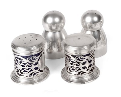 Lot 2244 - Two Pairs of Elizabeth II Silver Salt and Pepper-Shakers, One Pair by Broadway and Co., Birmingham