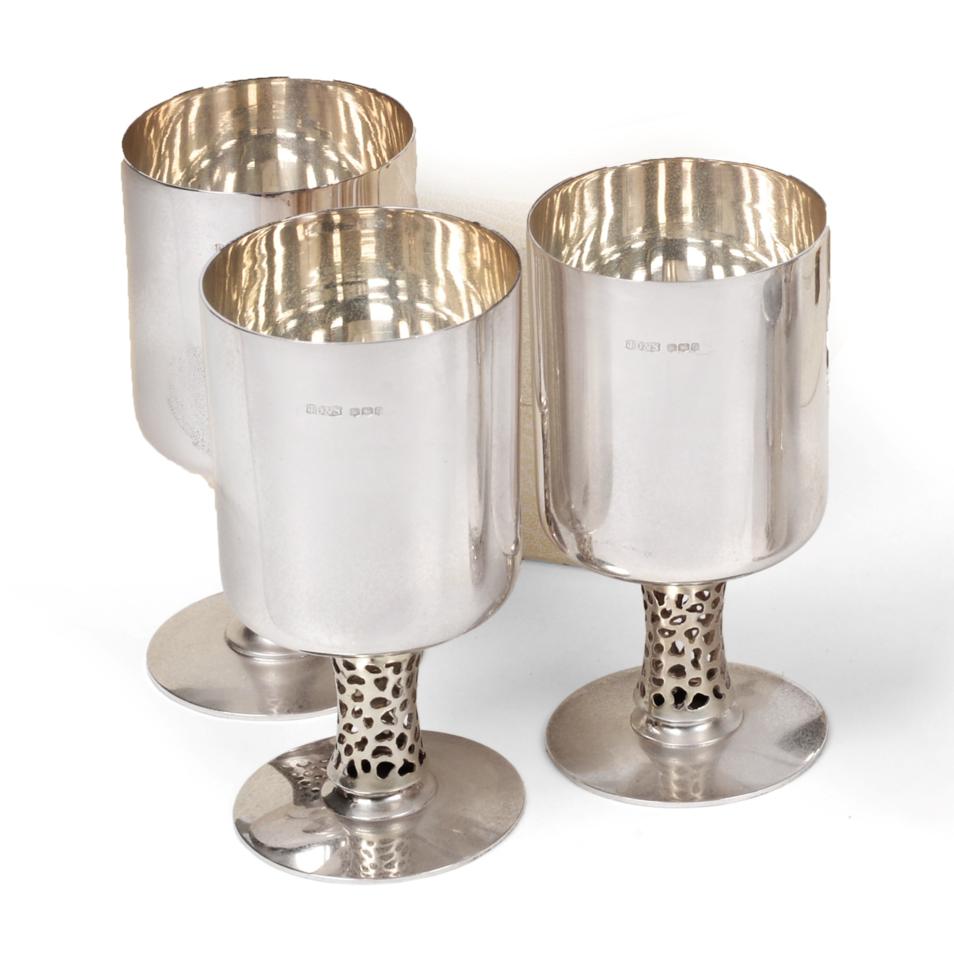 Lot 2281 Three Elizabeth II Silver WineCups, by