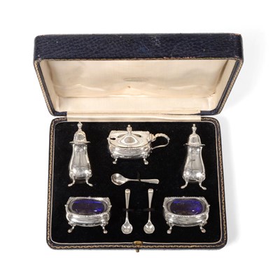 Lot 2316 - A George V Silver Condiment-Set, by the Goldsmiths and Silversmiths Co. Ltd., London, 1920 and...