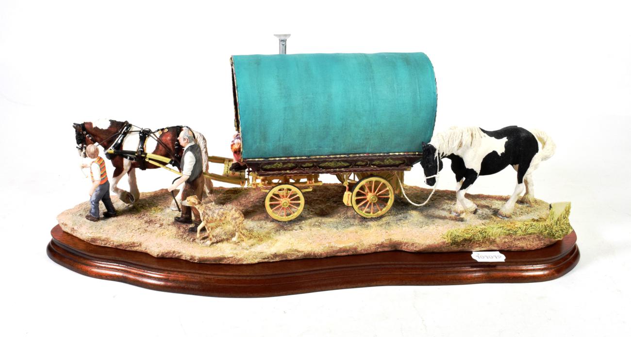 Lot 7 - Border Fine Arts 'Arriving at Appleby Fair' (Bow Top Wagon and Family), model No. B0402,...