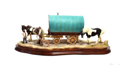 Lot 8 - Border Fine Arts 'Arriving at Appleby Fair (Bow Top Wagon and Family)', model No. B0402, signed...