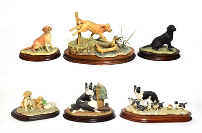 Lot 28 - Border Fine Arts Dog Models Including: 'Disturbing the Peace' (Labrador and Mallards), model...