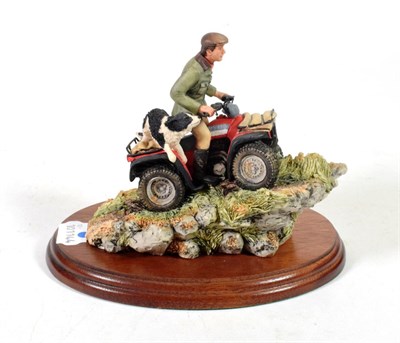 Lot 30 - Border Fine Arts 'Easy Riders' (Man, dog and vehicle), model No. 153 by David Walton, on wood base