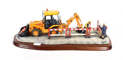 Lot 31 - Border Fine Arts 'Essential Repairs' (Workman with JCB Back Hoe), model No. B0652 by Ray Ayres,...