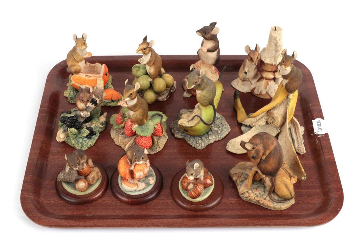 Lot 57 - Border Fine Arts Mice by Ray Ayres comprising: 'Mouse on Candlestick', model No. 024, 'Mouse on...