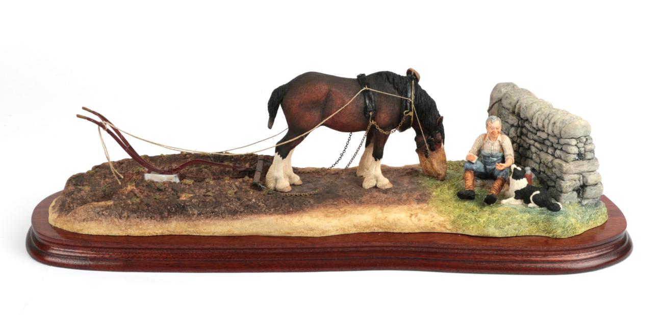 Lot 68 - Border Fine Arts 'Ploughman's Lunch' (Shire, Farmer and Collie), model No. B0090B by Anne Wall,...