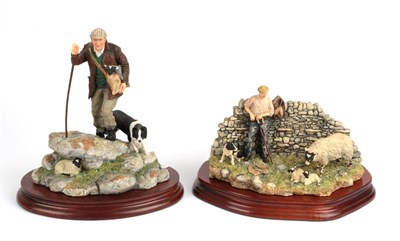 Lot 70 - Border Fine Arts 'Safe Delivery' (Shepherd with Ewe Lambing), model No. JH96 by Ray Ayres,...