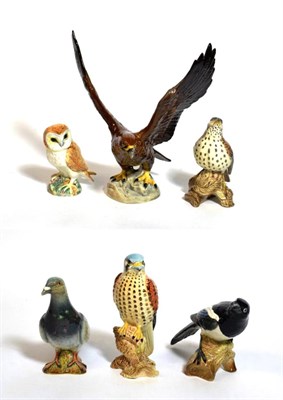 Lot 107 - Beswick Birds Comprising: Golden Eagle, model No. 2062, Pigeon, model No. 1383B, Magpie, model...