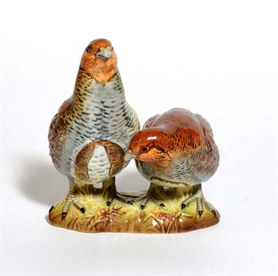 Lot 149 - Beswick Partridge (Pair), model No. 2064, brown and blue gloss