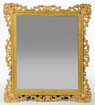 Lot 1586 - A Gilt and Gesso Rococo Style Wall Mirror, early 19th century, the later rectangular plate...