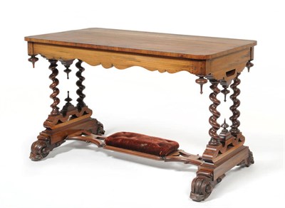 Lot 1594 - A Victorian Rosewood Centre Table, 3rd quarter 19th century, the rounded rectangular top above...