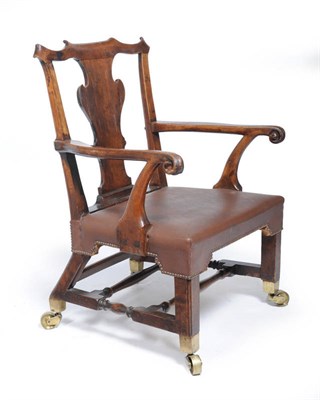 Lot 1603 - A George II Walnut Gentleman's Open Armchair of generous proportions, mid 18th century, the...