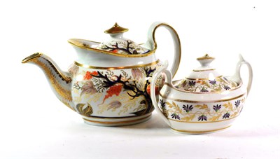 Lot 173 - Newhall pattern 446 teapot; and a Minton sucrier pattern 253 (2)