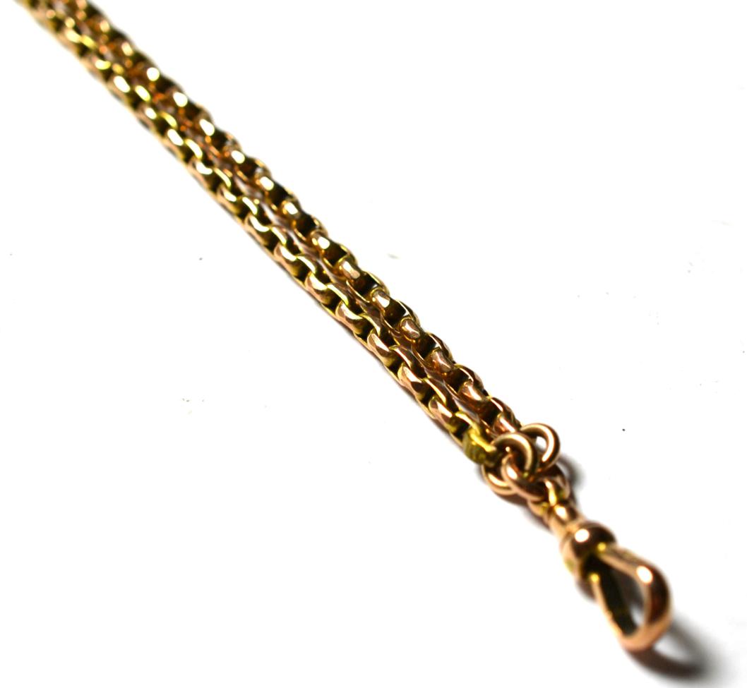Lot 189 - A faceted guard chain, stamped '9C', length 144cm