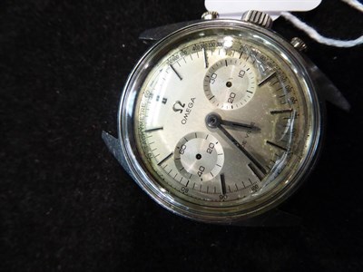 Lot 190 - A stainless steel chronograph wristwatch, signed Omega, model: De Ville, ref: 145.017, movement...