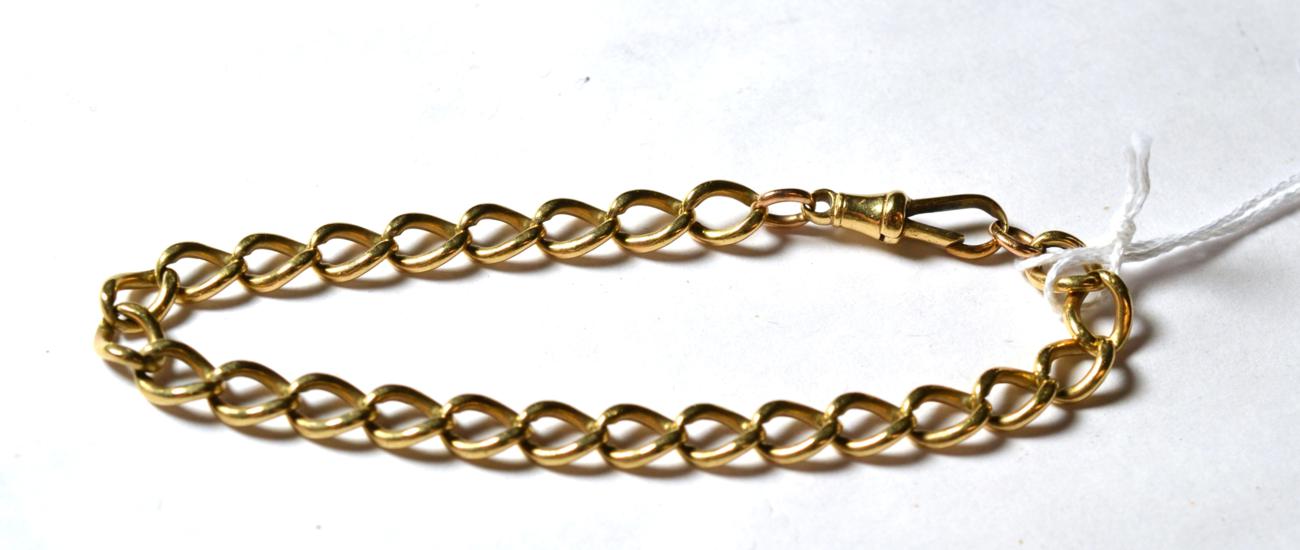 Lot 232 - A curb link bracelet, each link stamped '9' '.375', length 21cm