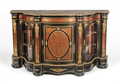 Lot 1613 - A Louis XIV Style Ebonised, Gilt Metal, Red Tortoiseshell and Brass Inlaid Side Cabinet, circa...